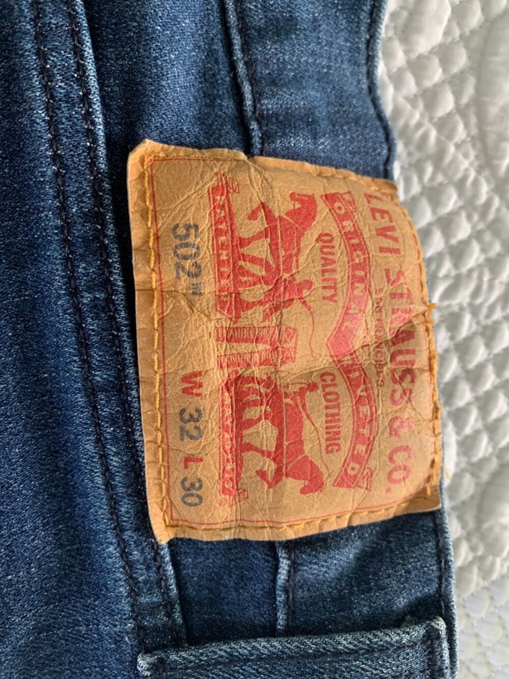 Levi's 502 Regular Taper Jeans Dark Wash Blue Men's Size 32W 30L